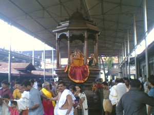 golden chariot with goddess mookambika